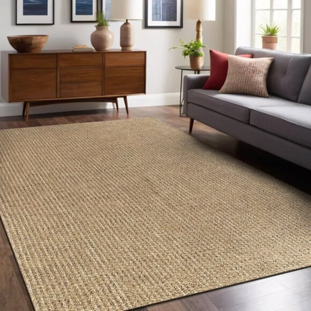 New 4x6 Natural Jute Rug, Washable Indoor Outdoor Boho Carpet for Home & Patio